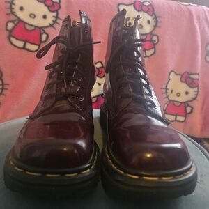 Burgundy Lace-Up Boots